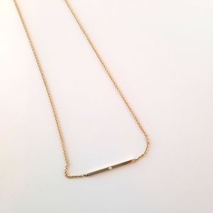 Vrai and Oro Line Necklace with Tiny Diamond